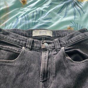 Hollister Black Washed High-Rise Straight Jeans